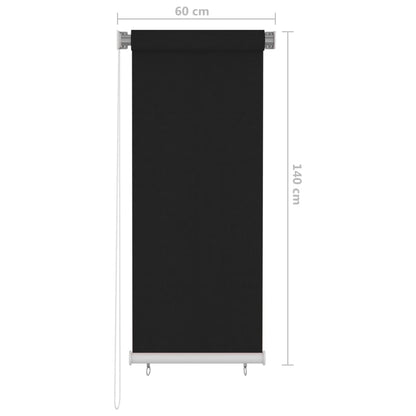 vidaXL Outdoor Roller Blind 65(W)x140(H) cm Black