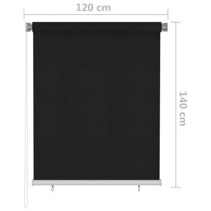 vidaXL Outdoor Roller Blind 125(W)x140(H) cm Black