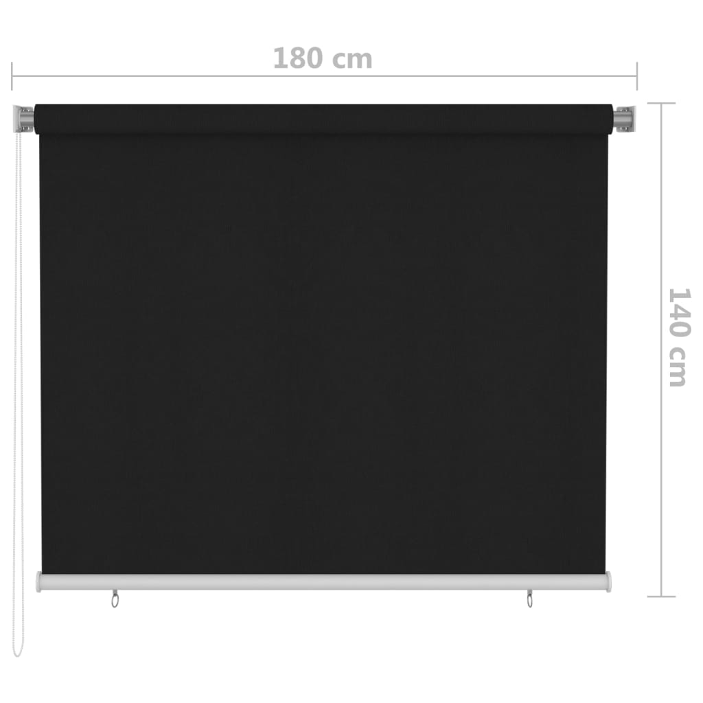 vidaXL Outdoor Roller Blind 185(W)x140(H) cm Black