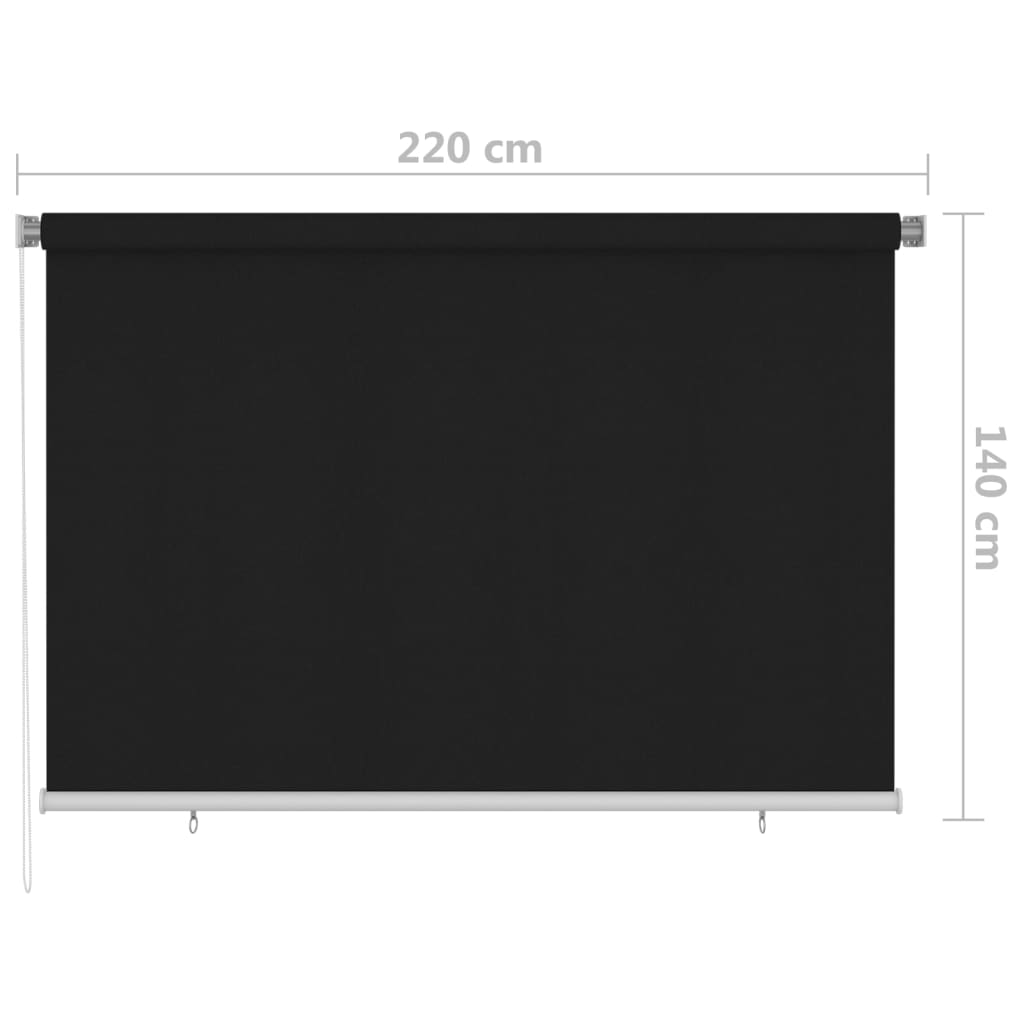 vidaXL Outdoor Roller Blind 225(W)x140(H) cm Black