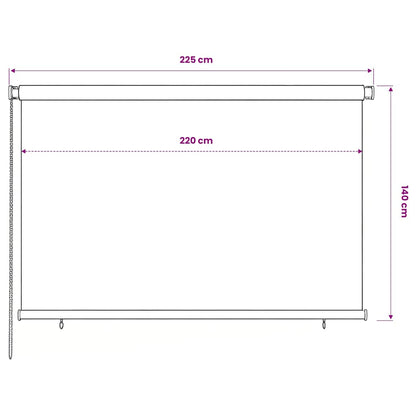 vidaXL Outdoor Roller Blind 225(W)x140(H) cm Black
