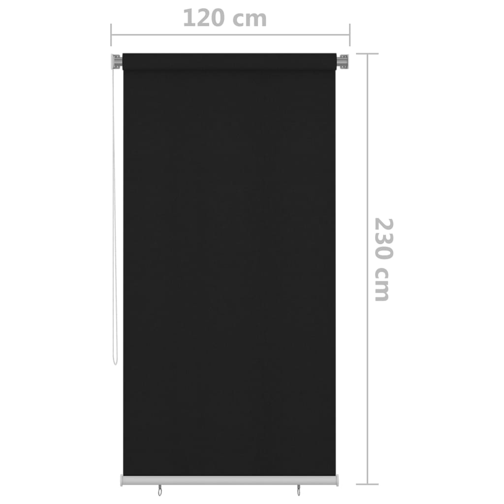 vidaXL Outdoor Roller Blind 125(W)x230(H) cm Black