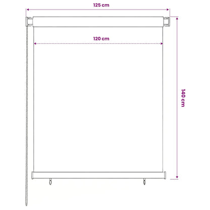 vidaXL Outdoor Roller Blind 125(W)x140(H) cm Brown
