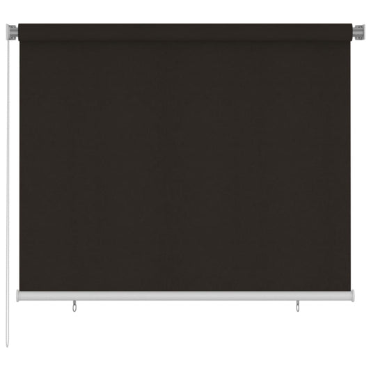 vidaXL Outdoor Roller Blind 185(W)x140(H) cm Brown HDPE