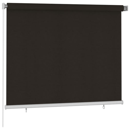 vidaXL Outdoor Roller Blind 185(W)x140(H) cm Brown HDPE