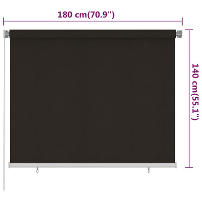 vidaXL Outdoor Roller Blind 180x140 cm Brown HDPE