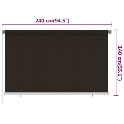 vidaXL Outdoor Roller Blind 240x140 cm Brown HDPE