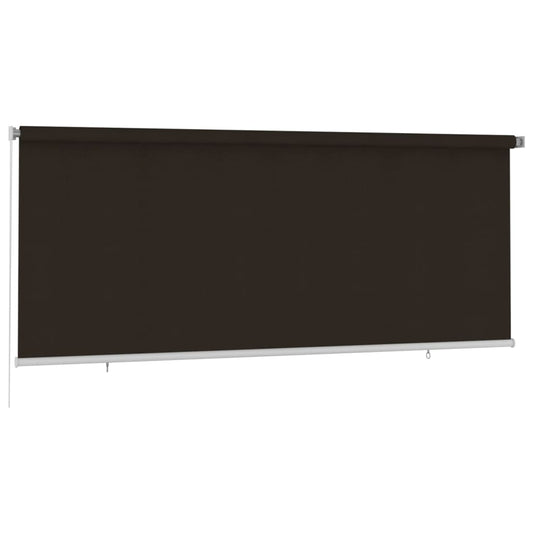 vidaXL Outdoor Roller Blind 355(W)x140(H) cm Brown HDPE