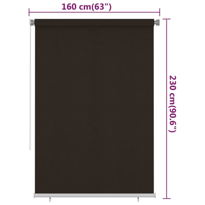 vidaXL Outdoor Roller Blind 160x230 cm Brown HDPE