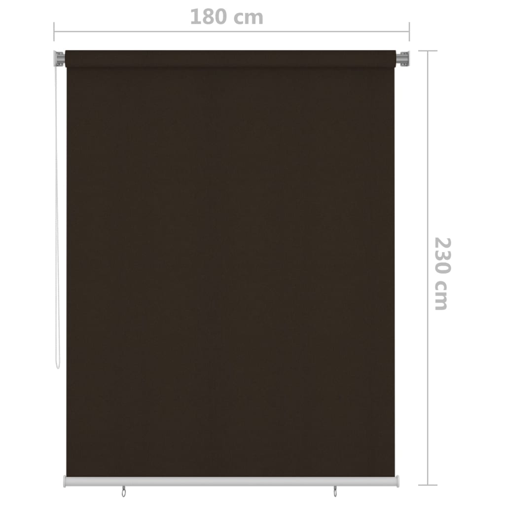 vidaXL Outdoor Roller Blind 185(W)x230(H) cm Brown