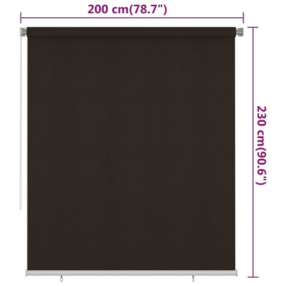 vidaXL Outdoor Roller Blind 200x230 cm Brown HDPE