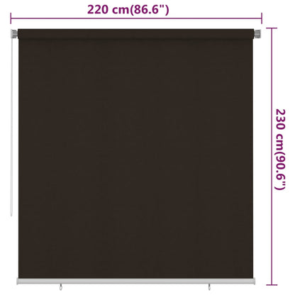 vidaXL Outdoor Roller Blind 220x230 cm Brown HDPE