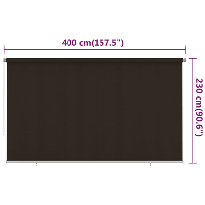 vidaXL Outdoor Roller Blind 400x230 cm Brown HDPE