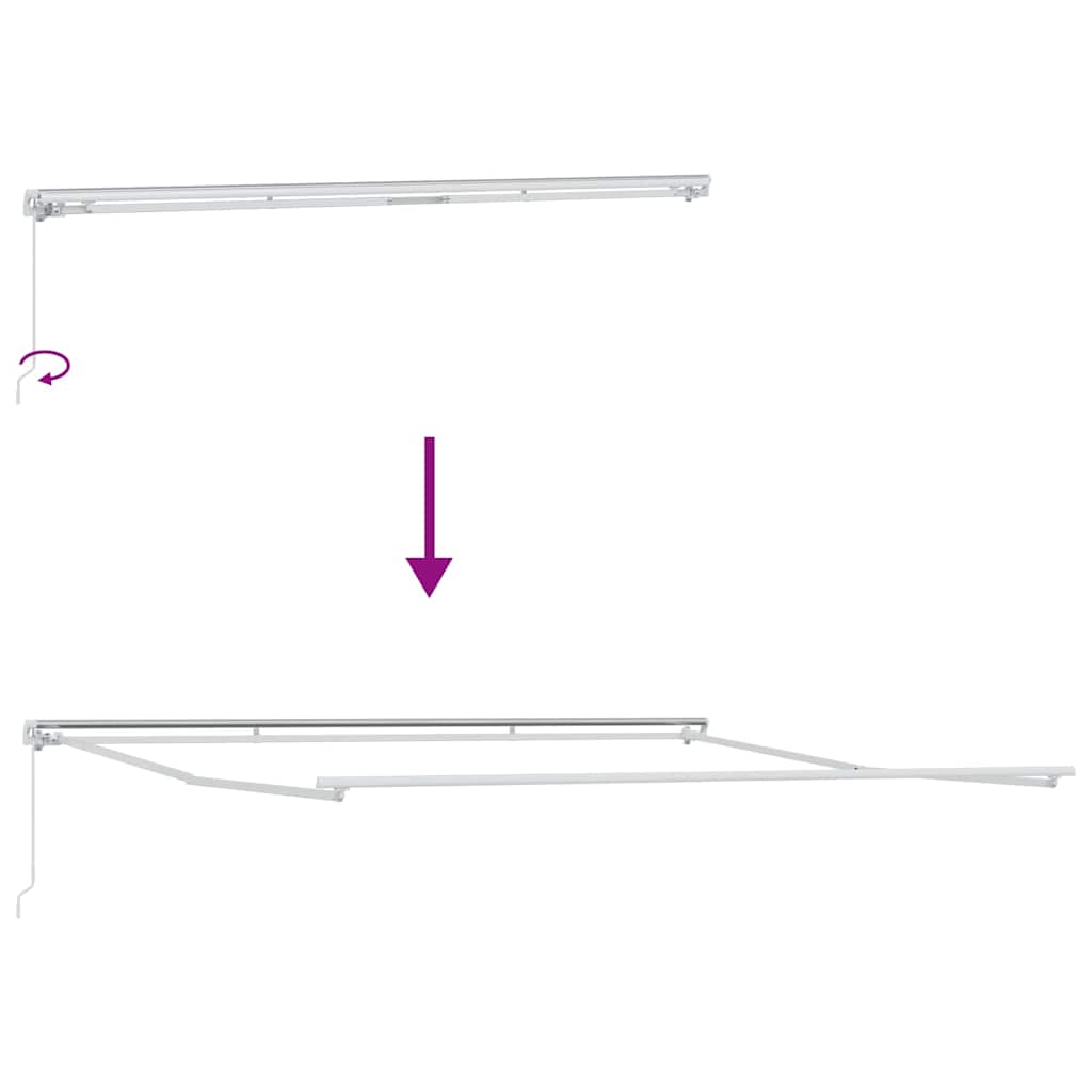 vidaXL Awning Frame White 400 x 350 cm Aluminium