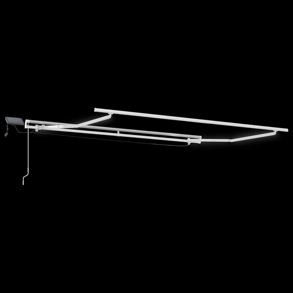 vidaXL Awning Frame with LED Strip Lights White 350 x 250 cm Aluminium