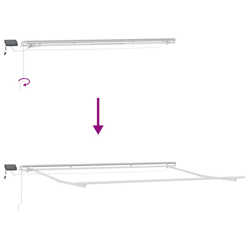 vidaXL Awning Frame with LED Strip Lights White 450 x 300 cm Aluminium