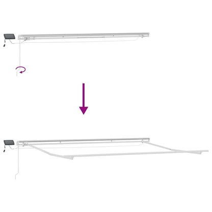 vidaXL Awning Frame with LED Strip Lights White 450 x 300 cm Aluminium