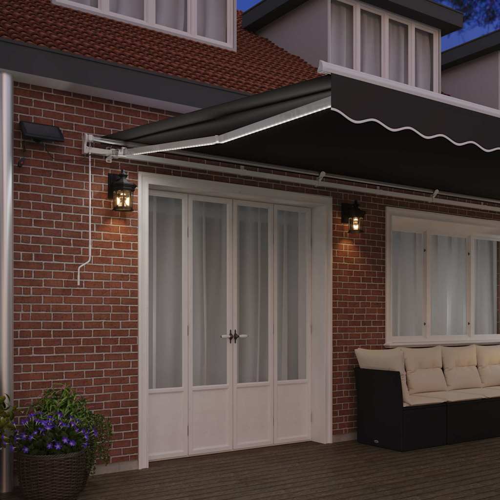 vidaXL Awning Frame with LED Strip Lights White 600 x 300 cm Aluminium