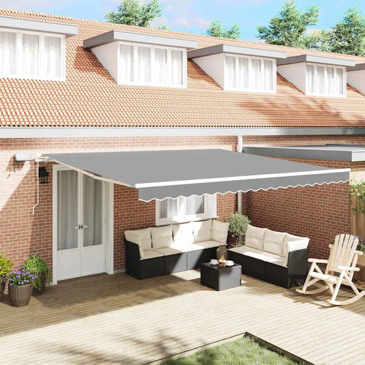 vidaXL Awning Frame White 500 x 350 cm Aluminium