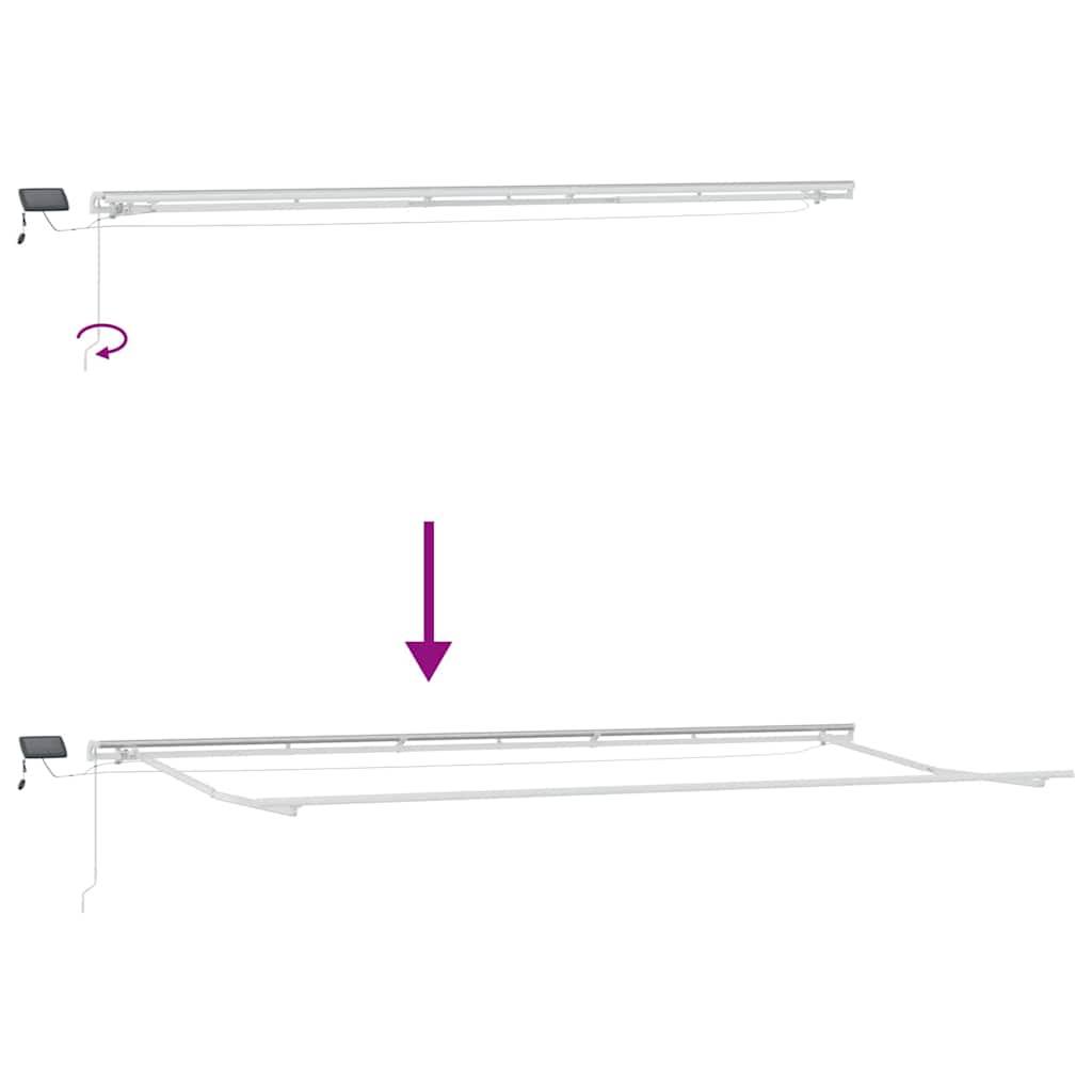 Awning with Manual White 6 x 3.5 m Metal