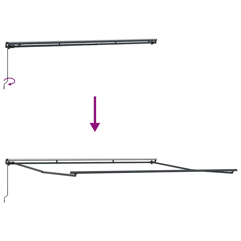 vidaXL Awning Frame Manual Anthracite 450 x 350 cm Aluminium