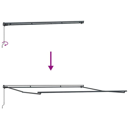vidaXL Awning Frame Manual Anthracite 450 x 350 cm Aluminium
