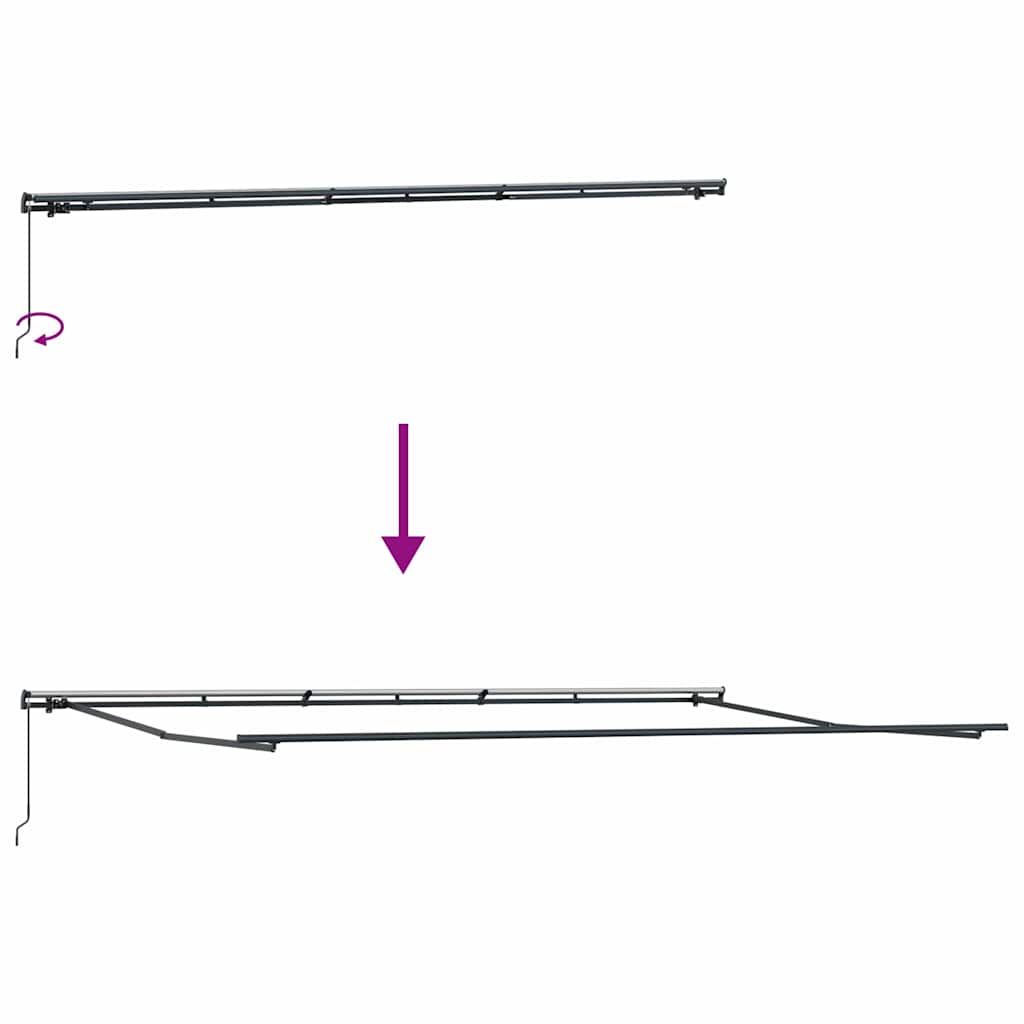 vidaXL Awning Frame Manual Anthracite 600 x 350 cm Aluminium