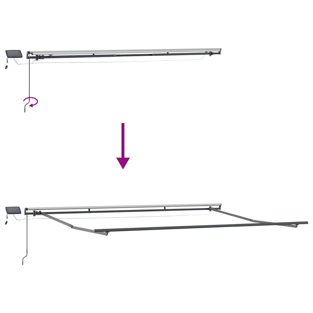 vidaXL Awning Frame Manual Anthracite 500 x 300 cm Aluminium