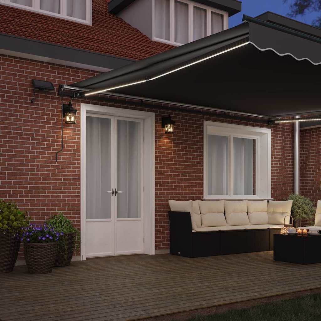 vidaXL Awning Frame Manual Anthracite 400 x 350 cm Aluminium