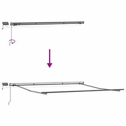 vidaXL Awning Frame Manual Anthracite 500 x 350 cm Aluminium