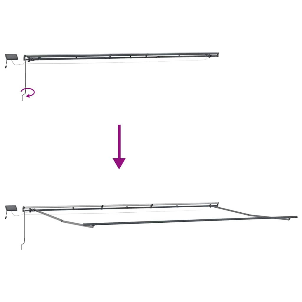 vidaXL Awning Frame Manual Anthracite 600 x 350 cm Aluminium