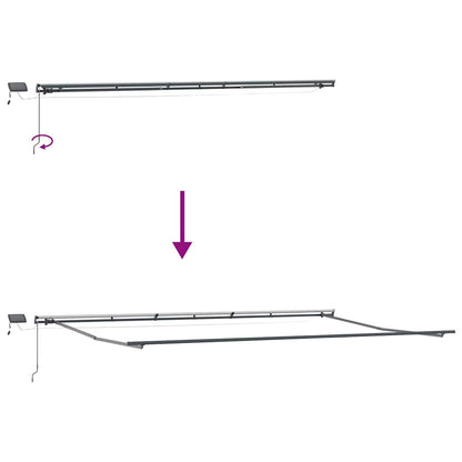 vidaXL Awning Frame Manual Anthracite 600 x 350 cm Aluminium