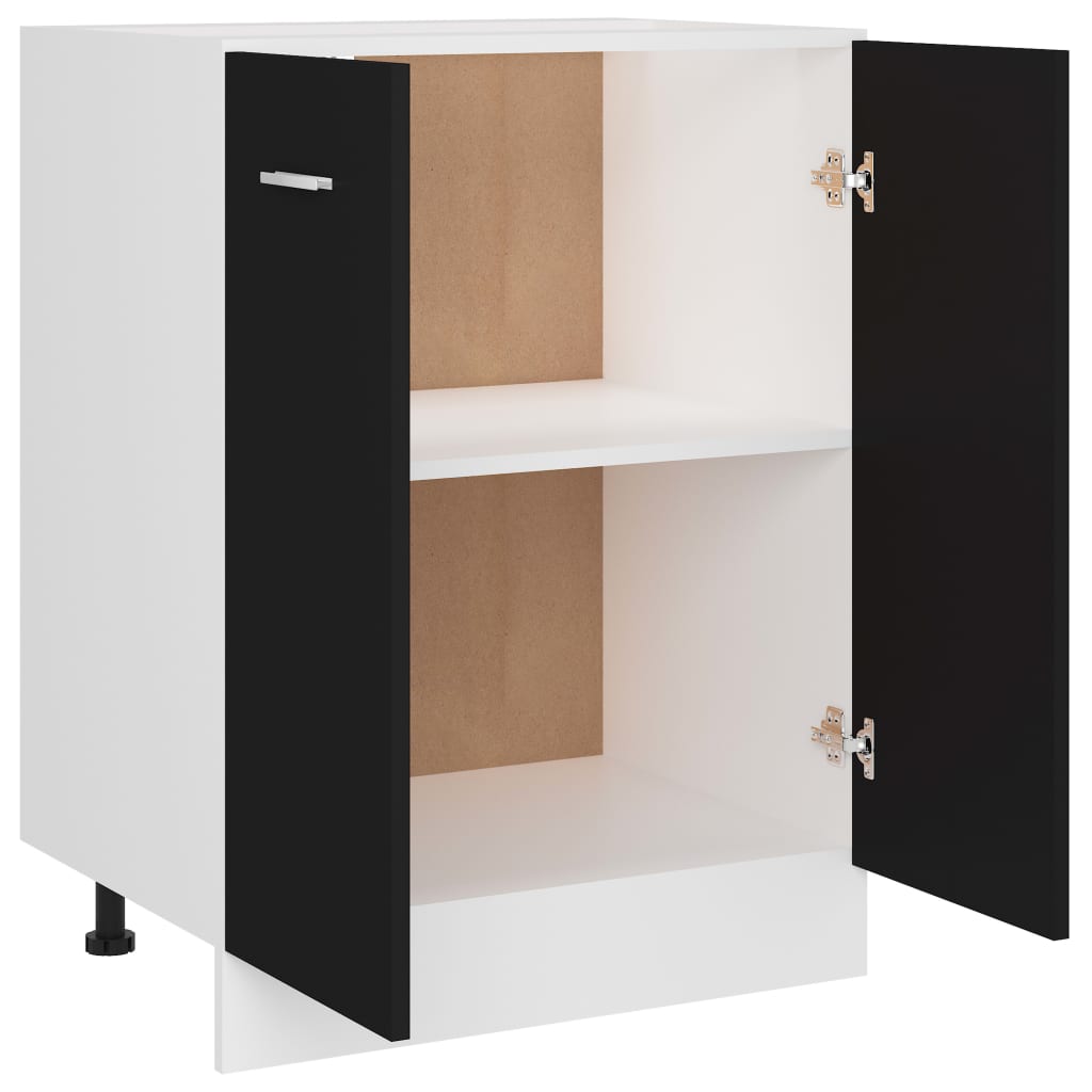 801189 vidaXL Bottom Cabinet "Lyon" Black 60x46x81,5 cm Engineered Wood
