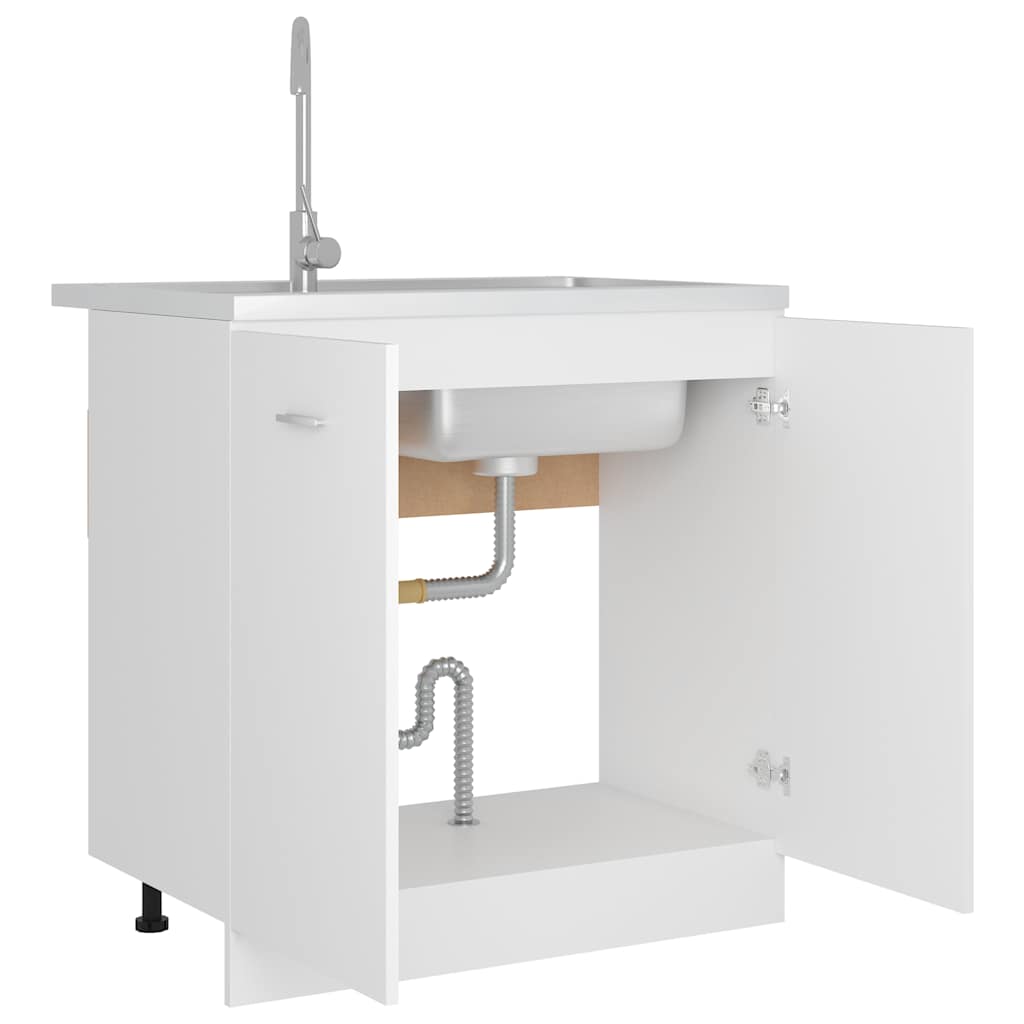 vidaXL Sink Bottom Cabinet Lyon White 80x46x81.5 cm Engineered Wood