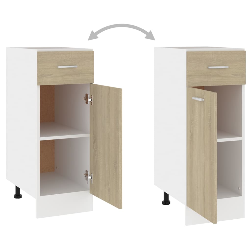801207 vidaXL Drawer Bottom Cabinet "Lyon" Sonoma Oak 30x46x81,5 cm Engineered Wood