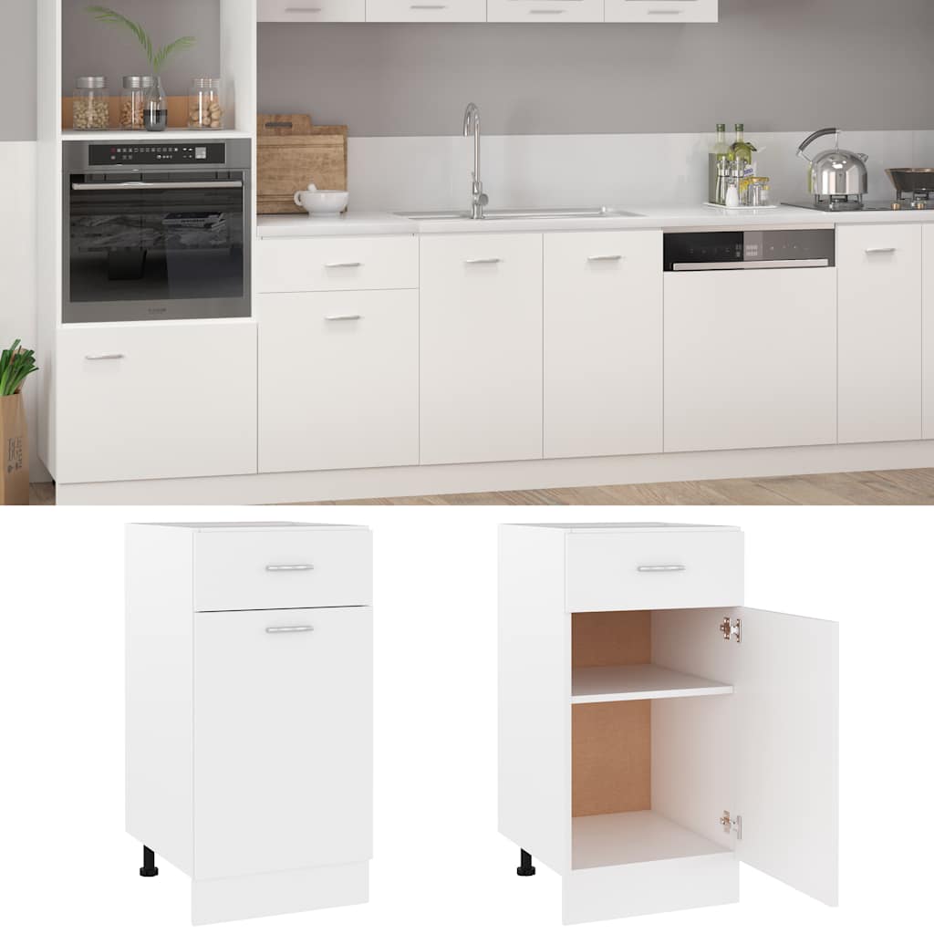 801212 vidaXL Drawer Bottom Cabinet "Lyon" White 40x46x81,5 cm Engineered Wood