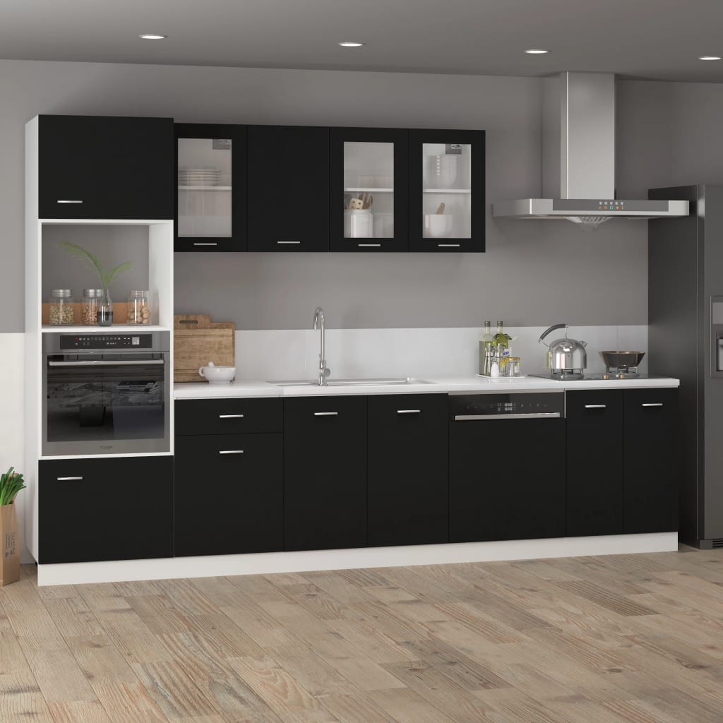 801213 vidaXL Drawer Bottom Cabinet "Lyon" Black 40x46x81,5 cm Engineered Wood