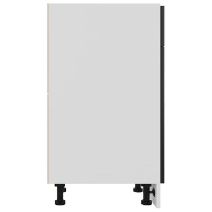 801213 vidaXL Drawer Bottom Cabinet "Lyon" Black 40x46x81,5 cm Engineered Wood