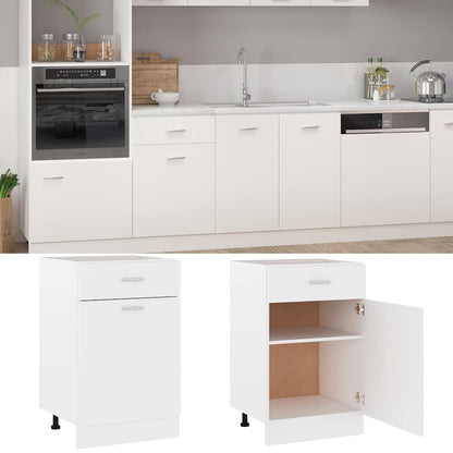vidaXL Drawer Bottom Cabinet | White | Engineered wood | Kitchen Cabinet