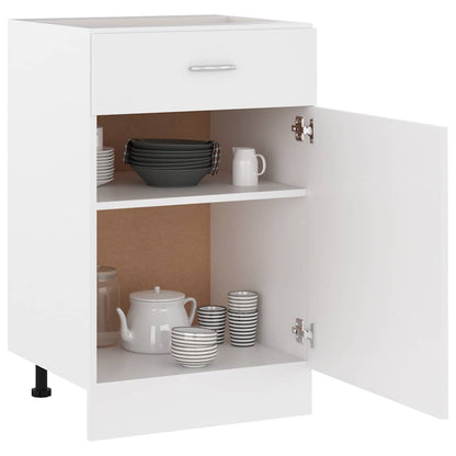 vidaXL Drawer Bottom Cabinet | White | Engineered wood | Kitchen Cabinet