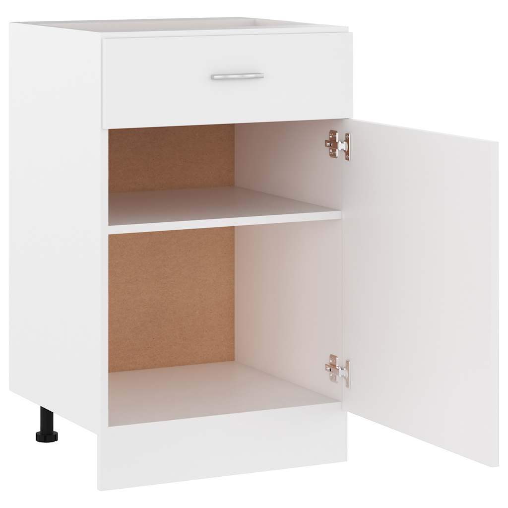 vidaXL Drawer Bottom Cabinet | White | Engineered wood | Kitchen Cabinet