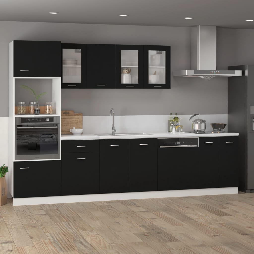 801221 vidaXL Drawer Bottom Cabinet "Lyon" Black 50x46x81,5 cm Engineered Wood