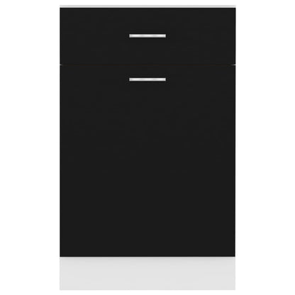 801221 vidaXL Drawer Bottom Cabinet "Lyon" Black 50x46x81,5 cm Engineered Wood