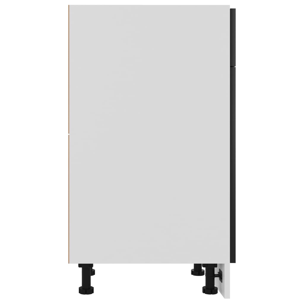 801221 vidaXL Drawer Bottom Cabinet "Lyon" Black 50x46x81,5 cm Engineered Wood