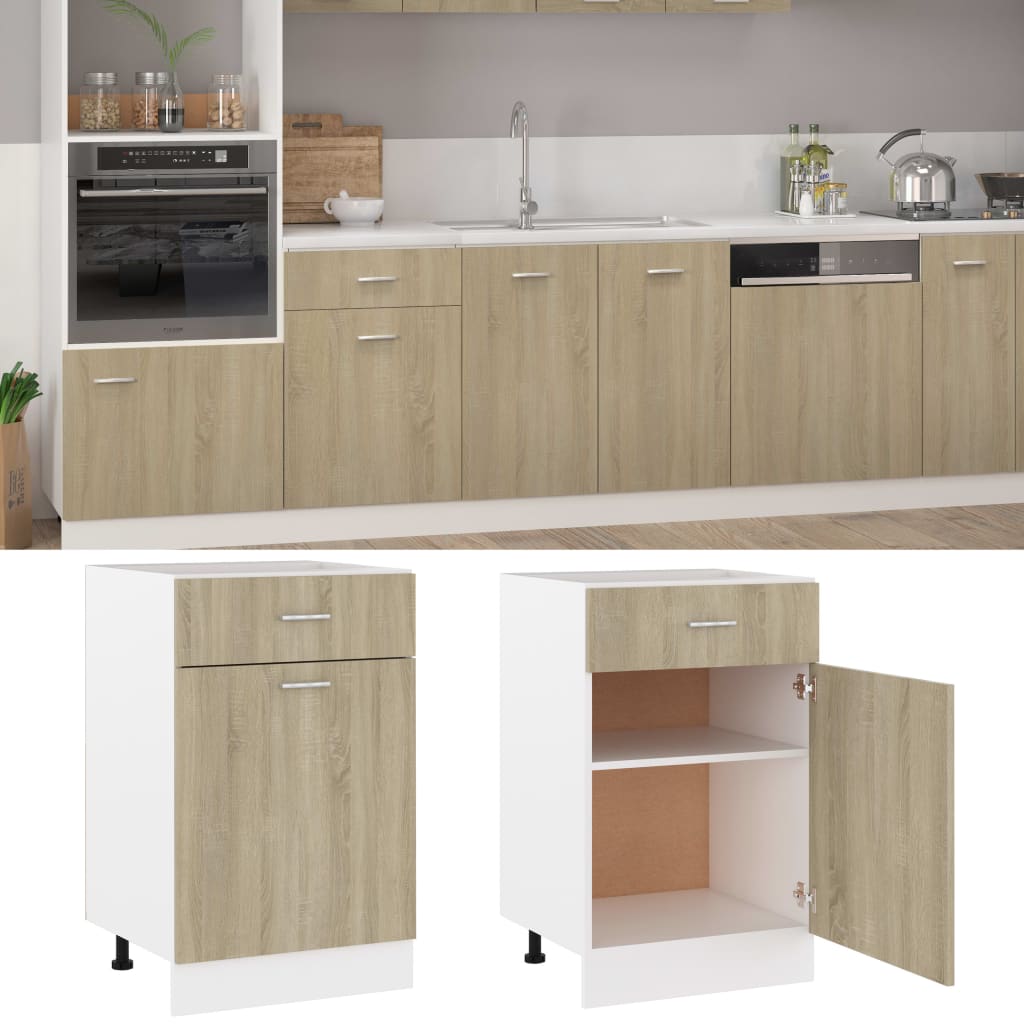 vidaXL Drawer Bottom Cabinet Lyon Sonoma Oak 50x46x81.5 cm Engineered Wood