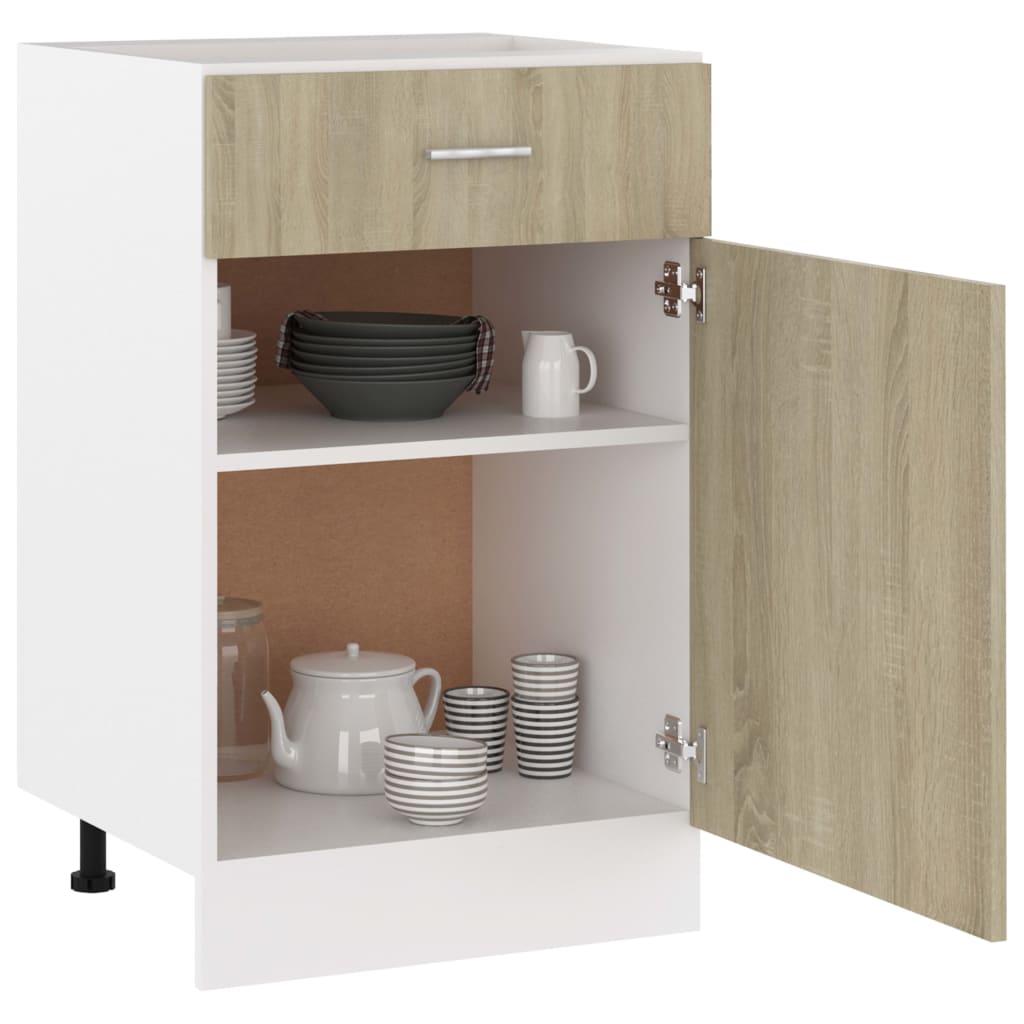 vidaXL Drawer Bottom Cabinet Lyon Sonoma Oak 50x46x81.5 cm Engineered Wood