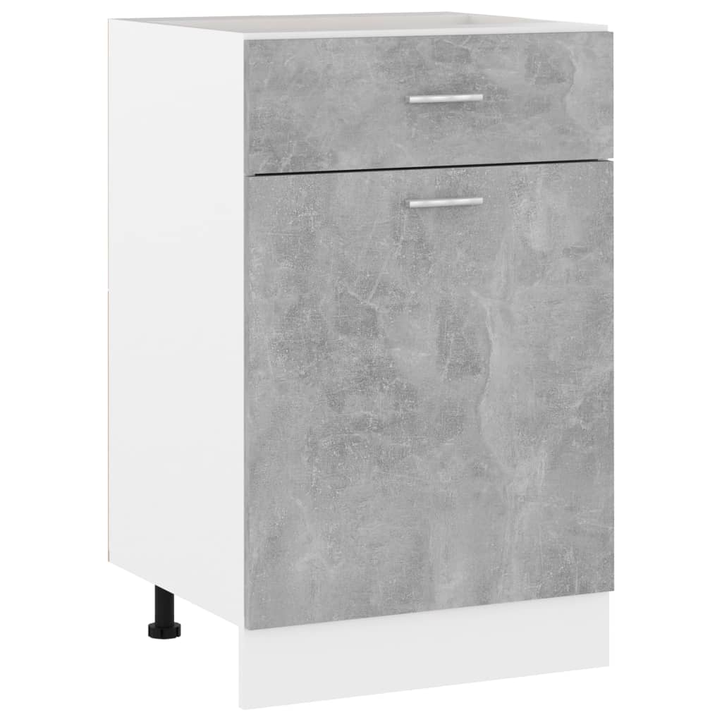vidaXL Drawer Bottom Cabinet Lyon Concrete Grey 50x46x81.5 cm Engineered Wood