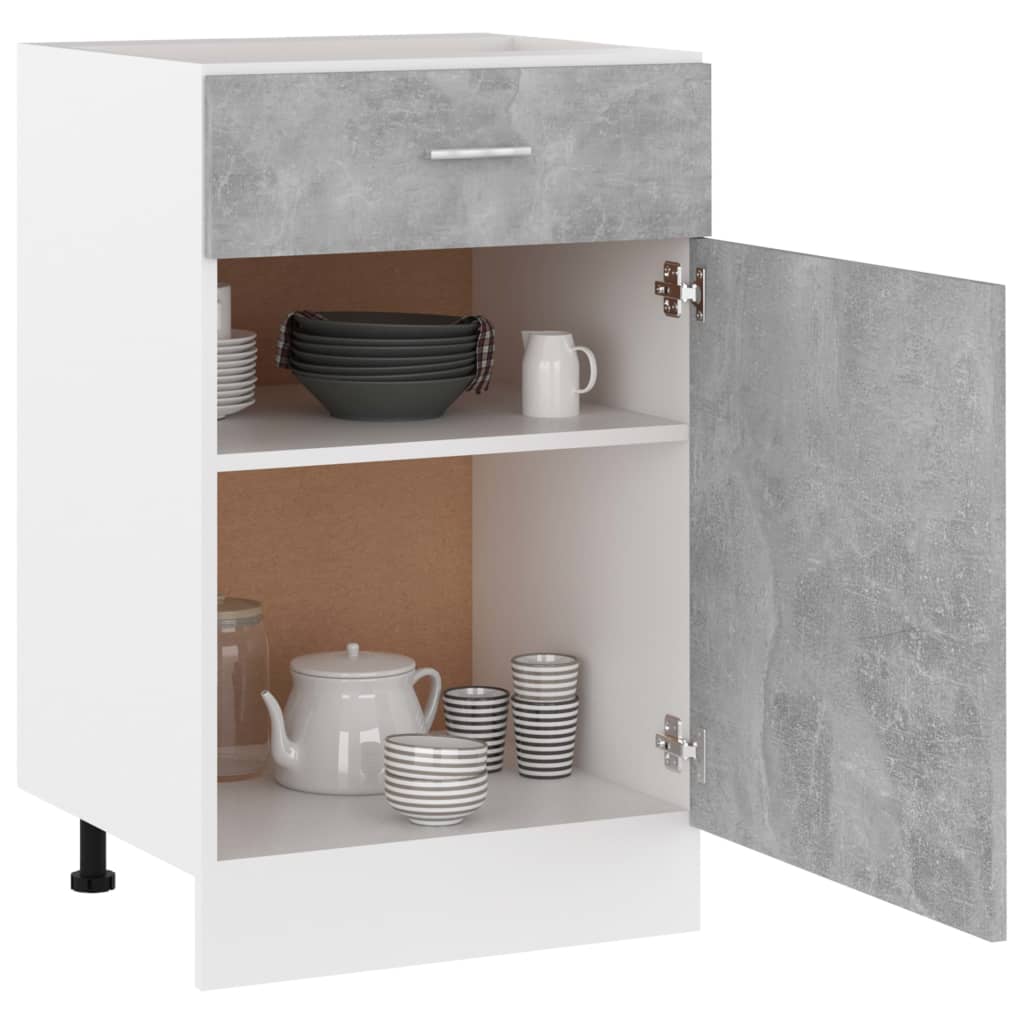 vidaXL Drawer Bottom Cabinet Lyon Concrete Grey 50x46x81.5 cm Engineered Wood