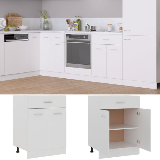 801228 vidaXL Drawer Bottom Cabinet "Lyon" White 60x46x81,5 cm Engineered Wood