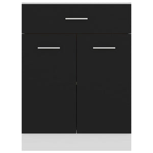 vidaXL Drawer Bottom Cabinet Black 60x46x81.5 cm Engineered Wood